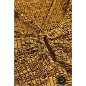 H&M Ribbed Jersey Top Fitted Long‎ Sleeve Dark Yellow / Black Women's Size XS